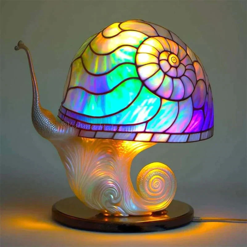 Floroux Table Lamp Stained Glass | Soothing Light | Decorative Glass Lamp for the Home