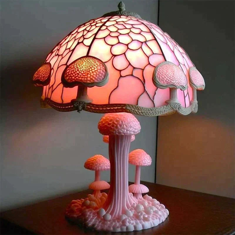 Floroux Table Lamp Stained Glass | Soothing Light | Decorative Glass Lamp for the Home