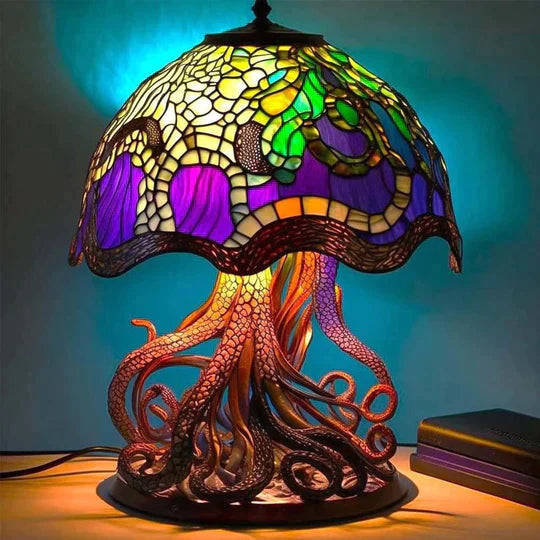 Floroux Table Lamp Stained Glass | Soothing Light | Decorative Glass Lamp for the Home
