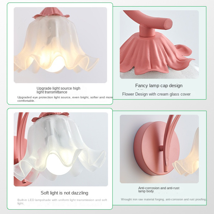 Floroux French Retro Wall Lamp | Floral Design | Romantic Lighting for Garden & Terrace