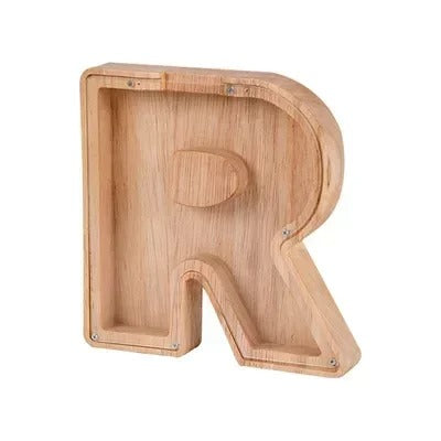 Tirelire avec lettres en bois – Épargner – personnalisable – rangement sécurisé