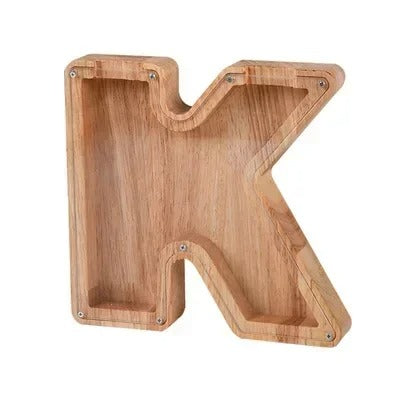 Tirelire avec lettres en bois – Épargner – personnalisable – rangement sécurisé