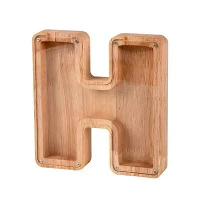 Tirelire avec lettres en bois – Épargner – personnalisable – rangement sécurisé