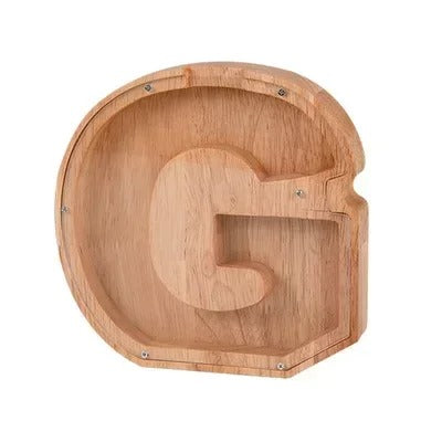 Tirelire avec lettres en bois – Épargner – personnalisable – rangement sécurisé