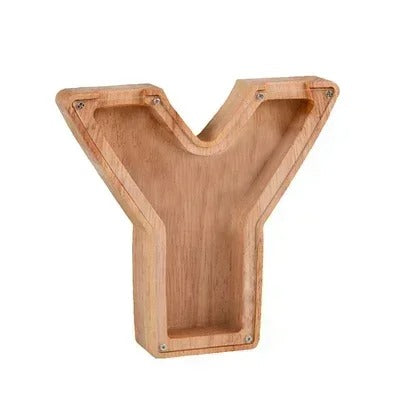 Tirelire avec lettres en bois – Épargner – personnalisable – rangement sécurisé