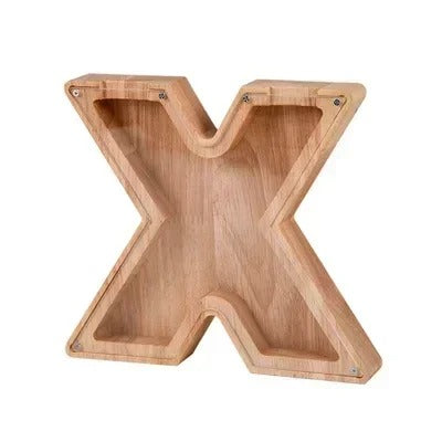 Tirelire avec lettres en bois – Épargner – personnalisable – rangement sécurisé