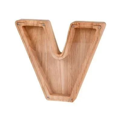 Tirelire avec lettres en bois – Épargner – personnalisable – rangement sécurisé