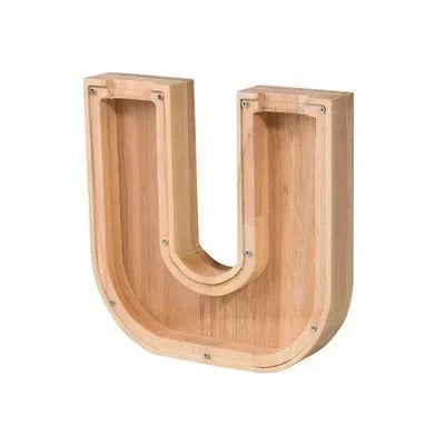 Tirelire avec lettres en bois – Épargner – personnalisable – rangement sécurisé