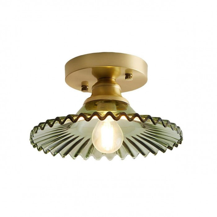 RetroRib™ – Vintage Ribbed Glass Ceiling Light