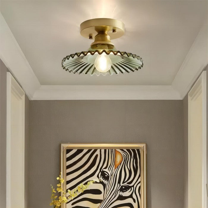 RetroRib™ – Vintage Ribbed Glass Ceiling Light
