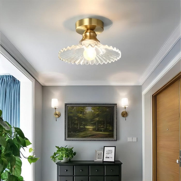 RetroRib™ – Vintage Ribbed Glass Ceiling Light