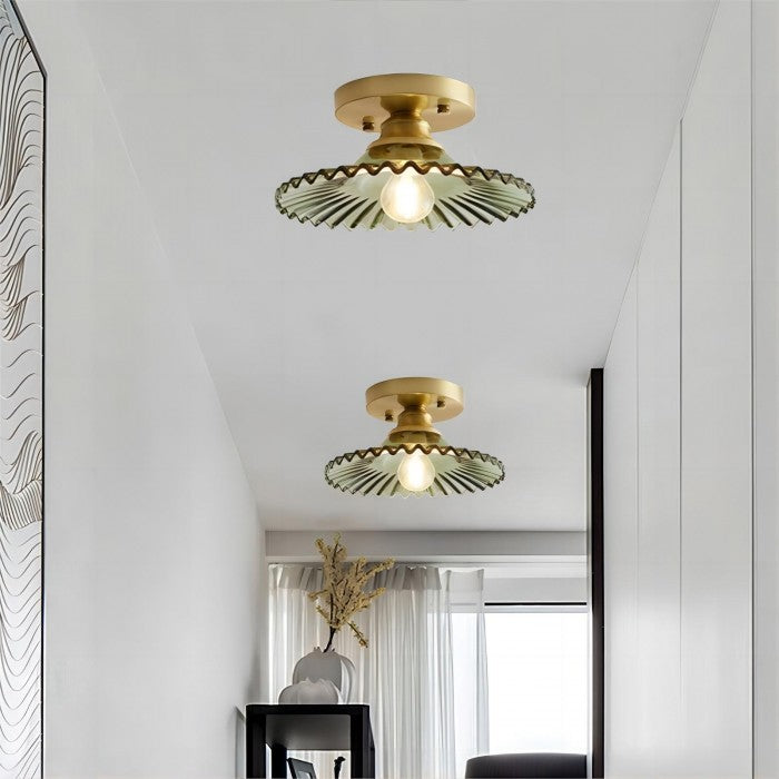RetroRib™ – Vintage Ribbed Glass Ceiling Light