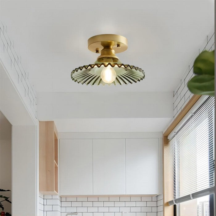 RetroRib™ – Vintage Ribbed Glass Ceiling Light