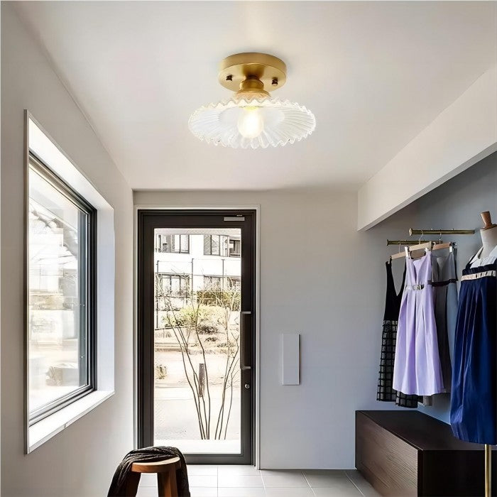 RetroRib™ – Vintage Ribbed Glass Ceiling Light