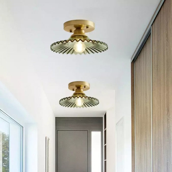 RetroRib™ – Vintage Ribbed Glass Ceiling Light