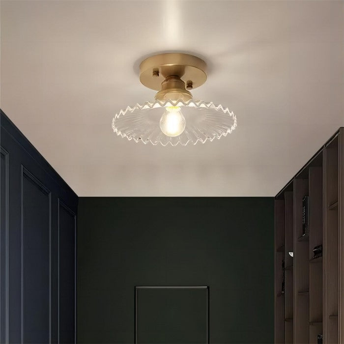 RetroRib™ – Vintage Ribbed Glass Ceiling Light