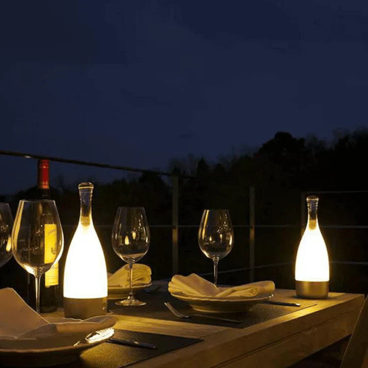 Floroux Decorative Rechargeable Night Lamp | Wine Bottle Design | Ambient LED Lighting | Wireless
