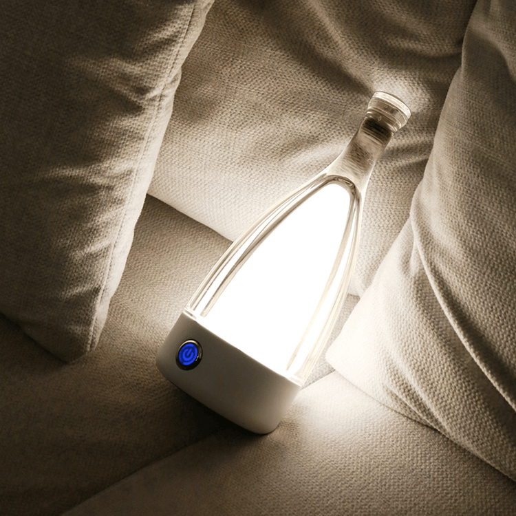 Floroux Decorative Rechargeable Night Lamp | Wine Bottle Design | Ambient LED Lighting | Wireless