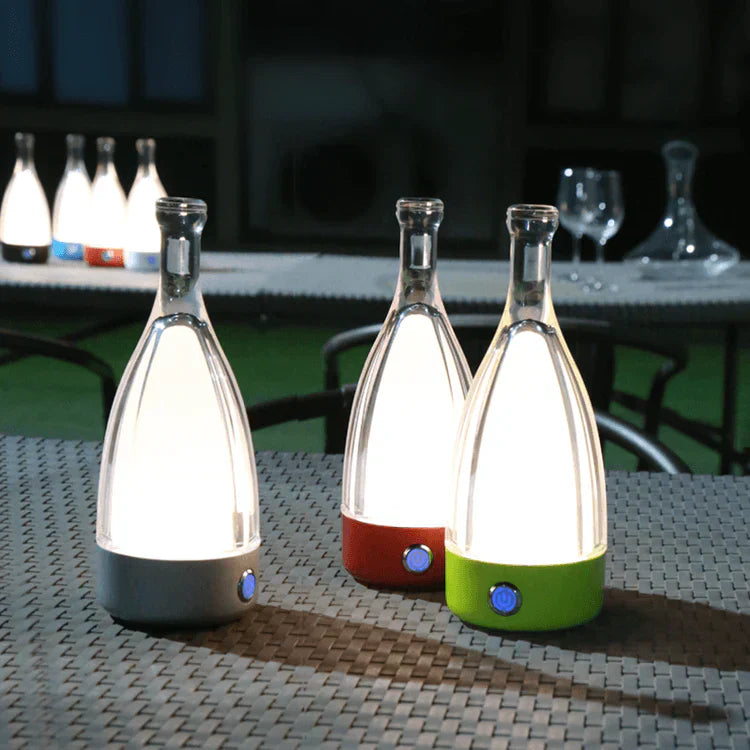 Floroux Decorative Rechargeable Night Lamp | Wine Bottle Design | Ambient LED Lighting | Wireless