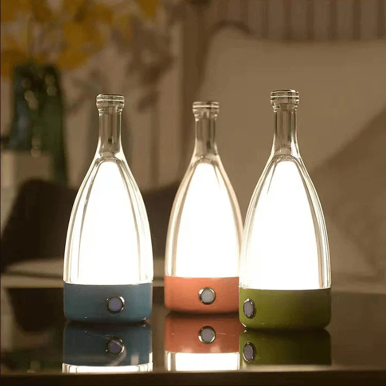 Floroux Decorative Rechargeable Night Lamp | Wine Bottle Design | Ambient LED Lighting | Wireless