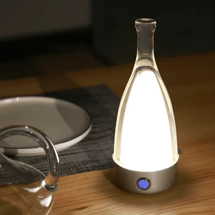 Floroux Decorative Rechargeable Night Lamp | Wine Bottle Design | Ambient LED Lighting | Wireless