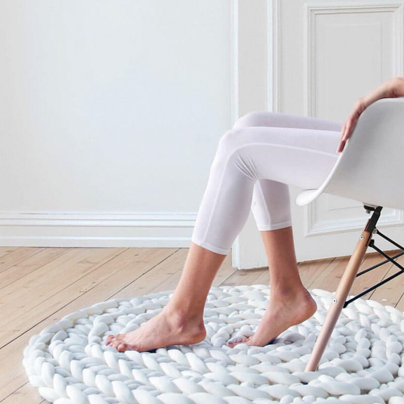 Tapis rond tricoté