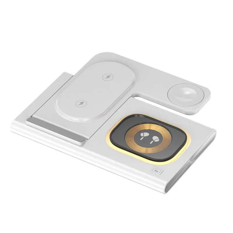 30W 3en1 Support de Chargement SANS FIL Qi Rapide pour Samsung - Chargeur Pliable pour Livraison de puissance PD Téléphone Montre Écouteurs