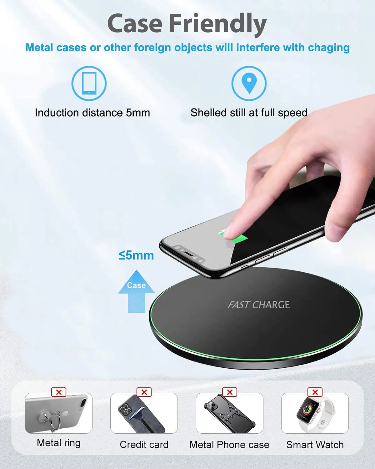 100W Pad de Chargement Magnétique Qi Sans Fil Rapide pour iPhone Samsung & Android