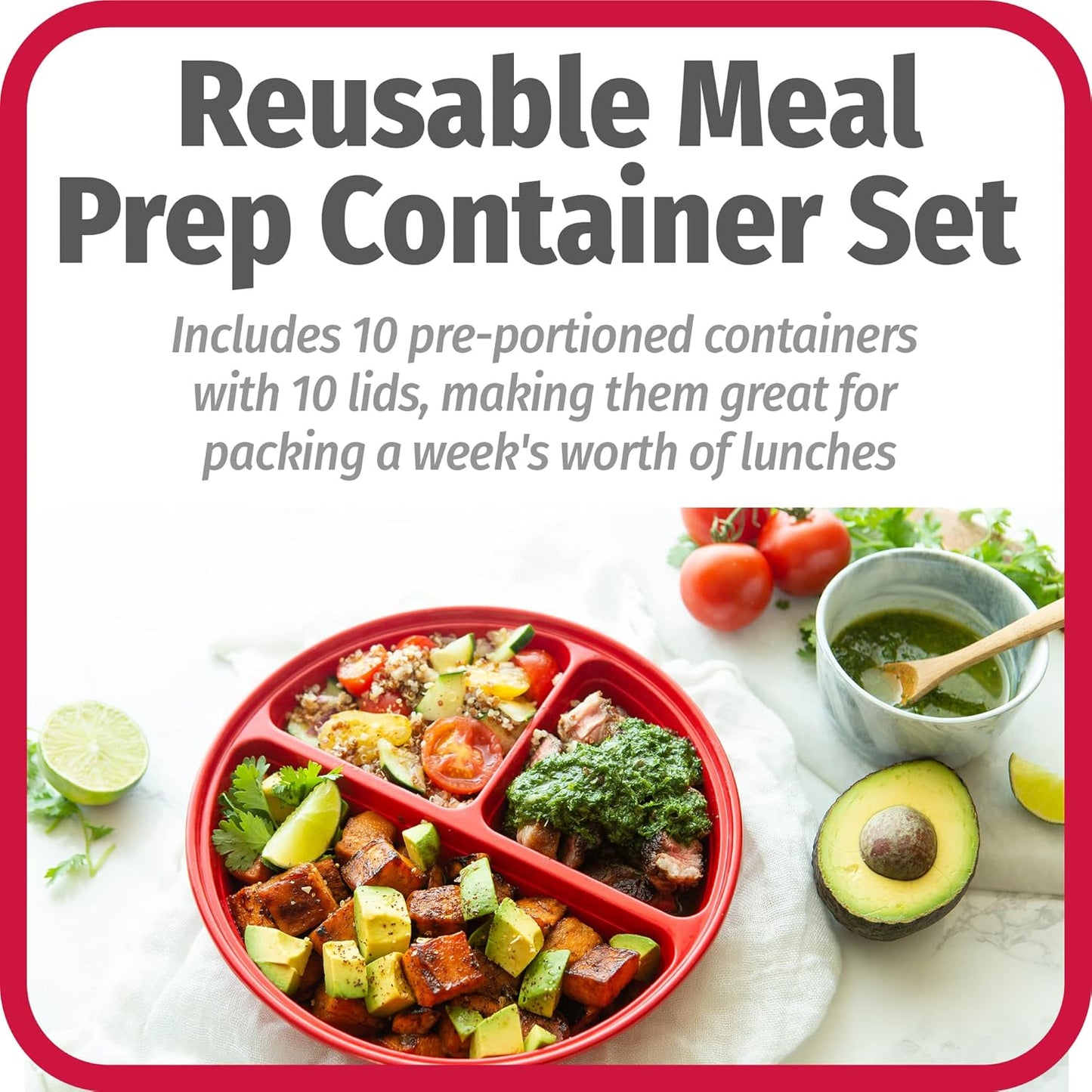 FreshPrep - Ensemble de Boîtes de Repas Durables sans BPA