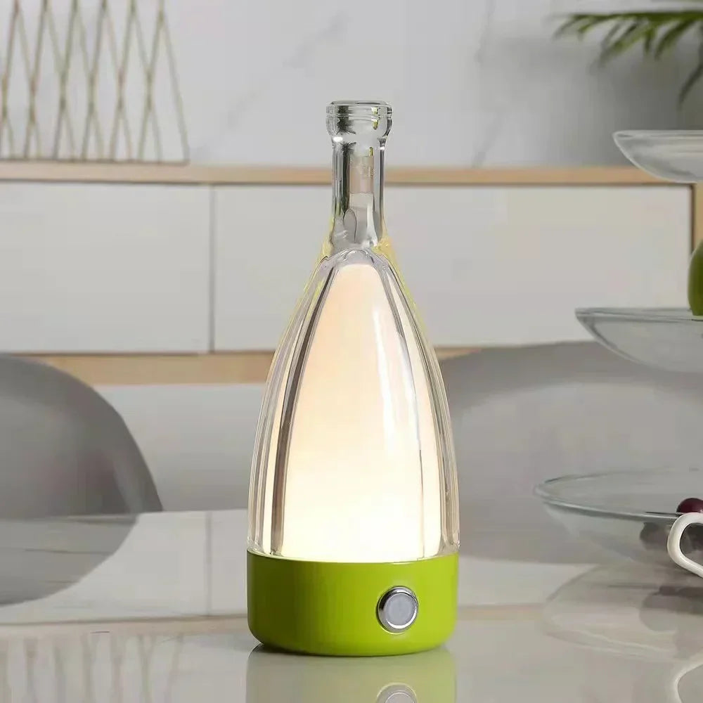 Floroux Decorative Rechargeable Night Lamp | Wine Bottle Design | Ambient LED Lighting | Wireless