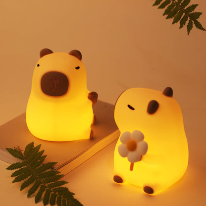 Lampe de chevet en silicone squishy Capybara 2024 - Cadeau parfait pour les enfants et les filles