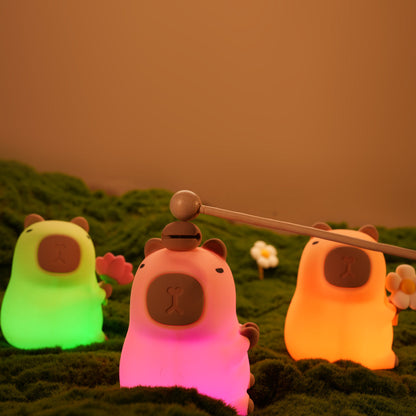 Lampe de chevet en silicone squishy Capybara 2024 - Cadeau parfait pour les enfants et les filles