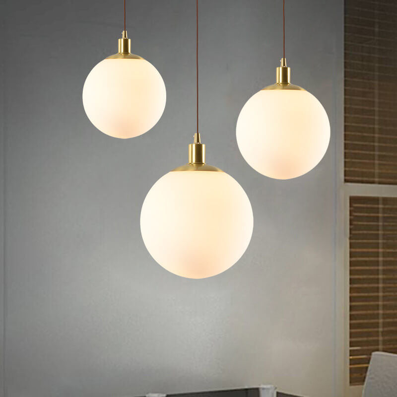 Floroux Lampe suspendue minimaliste | Boule blanche | Design scandinave | Éclairage moderne pour les espaces de vie