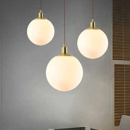 Floroux Lampe suspendue minimaliste | Boule blanche | Design scandinave | Éclairage moderne pour les espaces de vie