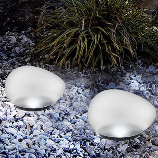 Floroux Solar LED Lampe d'extérieur | Verre sablé au design de galets | Éclairage de jardin durable