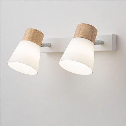 Floroux Applique Murale en Bois Fer Verre Minimaliste | 1/2 Lumières | Design Moderne
