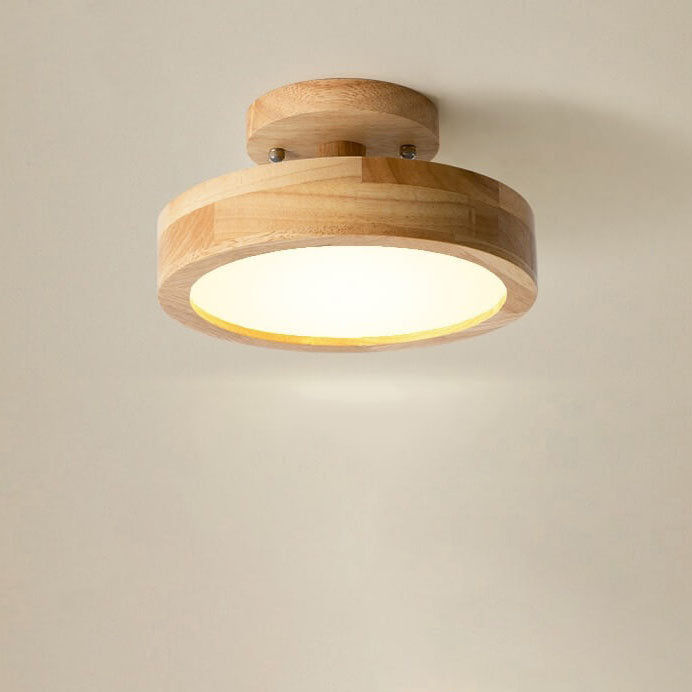 Floroux Glow Plafonnier rond LED avec accent en bois