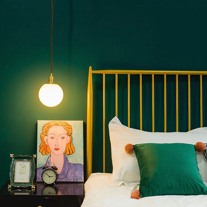 Floroux Lampe suspendue minimaliste | Boule blanche | Design scandinave | Éclairage moderne pour les espaces de vie