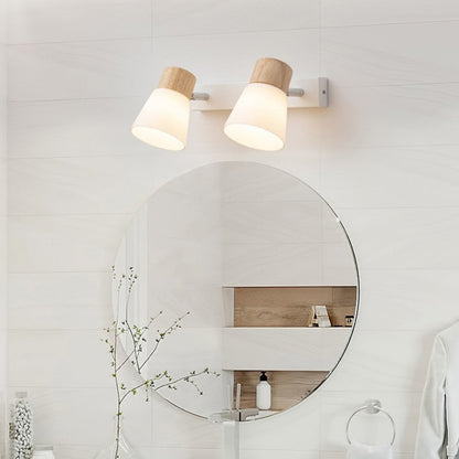 Floroux Applique Murale en Bois Fer Verre Minimaliste | 1/2 Lumières | Design Moderne