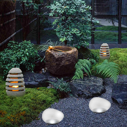 Floroux Solar LED Lampe d'extérieur | Verre sablé au design de galets | Éclairage de jardin durable