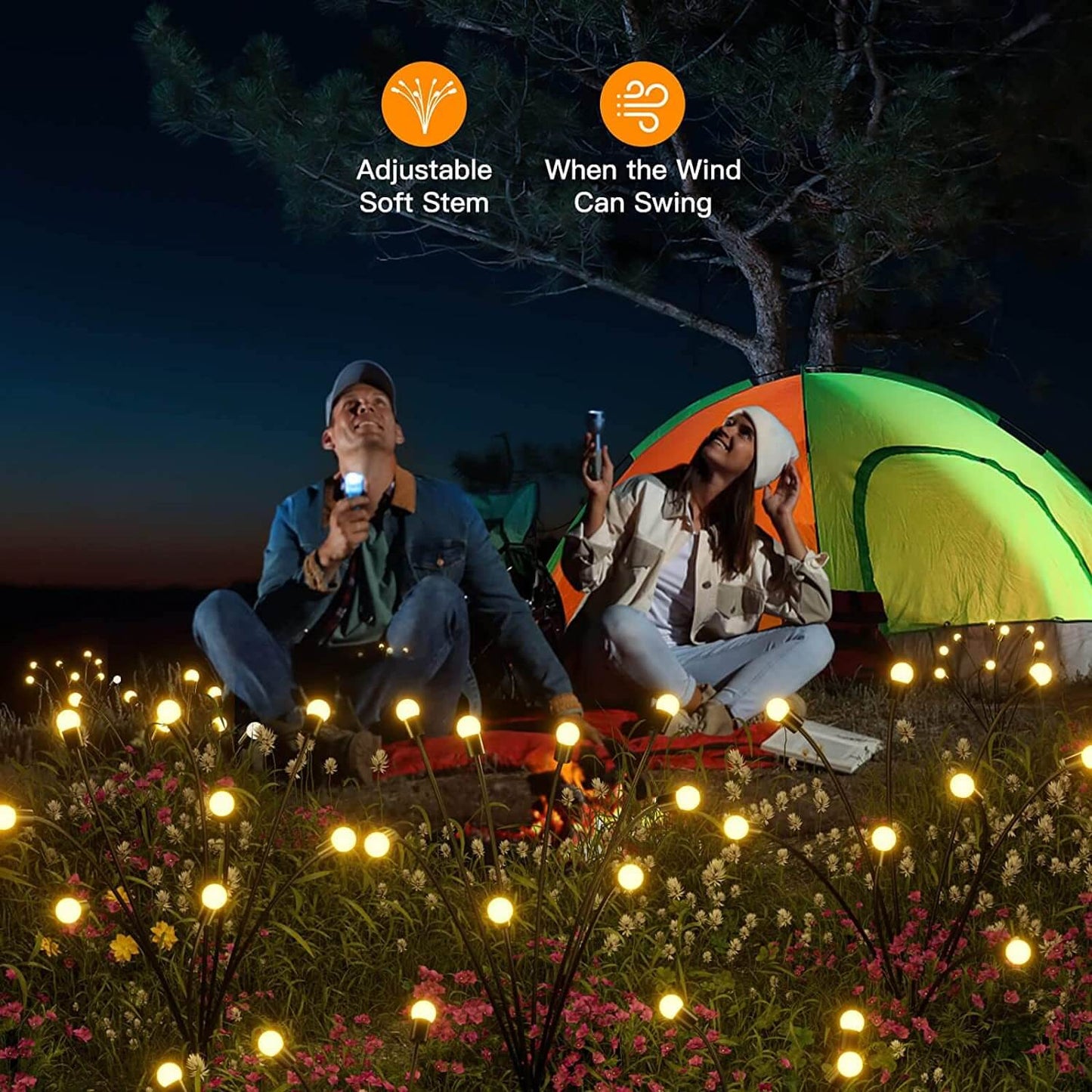 Floroux Firefly Solar LED Lamp Outdoor | Waterproof Lawn Lighting | Decorative Solar Lamp