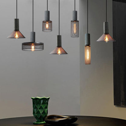 Floroux Industrial Design Hanging Light in Concrete | Cylindrical Shape | Modern Look | Perfect for the Living Room