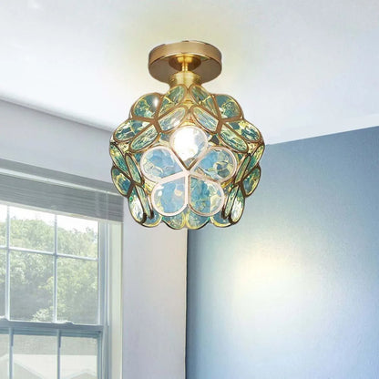 Floroux Floral Style Ceiling Light | Glass Hall Lighting | Elegant Design