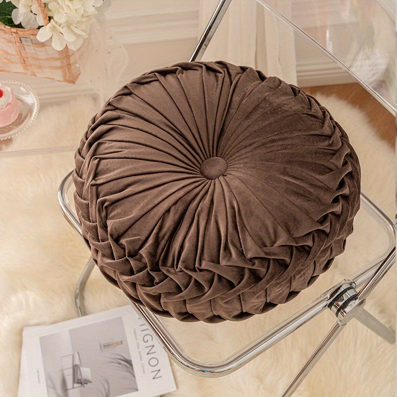 Floroux - Housse de coussin rond en velours pour canapé, tatami, salon et décoration de bureau