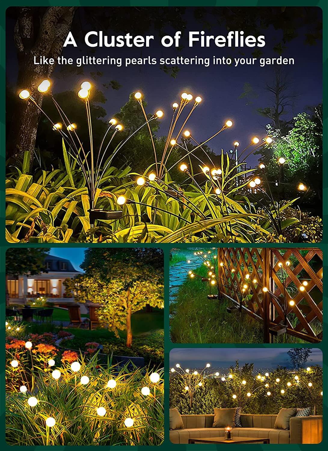 Floroux Firefly Solar LED Lamp Outdoor | Waterproof Lawn Lighting | Decorative Solar Lamp