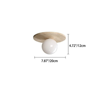 Floroux Round Travertine Ceiling Light | Vintage Design | Recessed Installation | Ideal for the Hallway