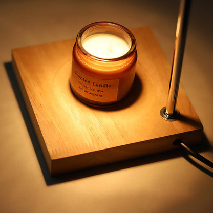 Floroux wooden table lamp with spherical light design | Wax effect | Dimmable | Perfect for the bedroom and decoration