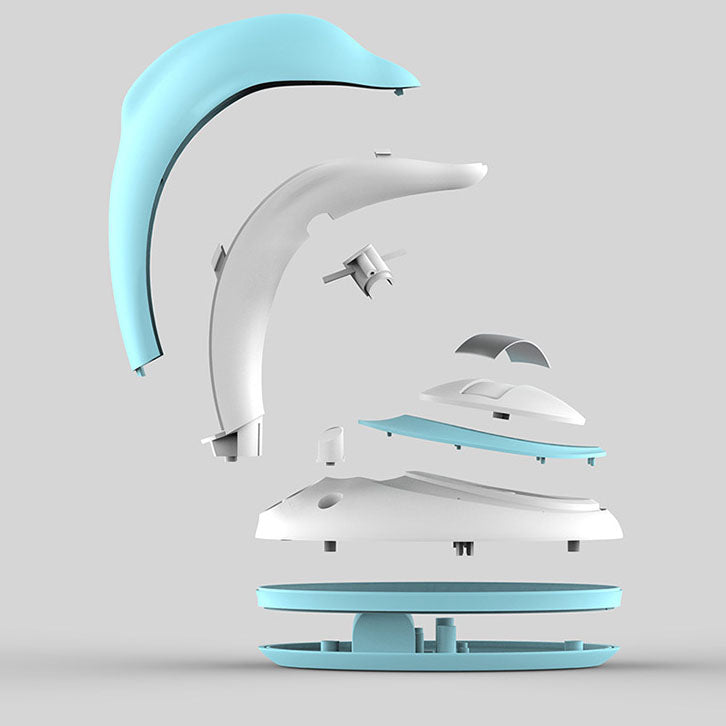 Lumière nocturne LED USB de dauphin à projection arc-en-ciel