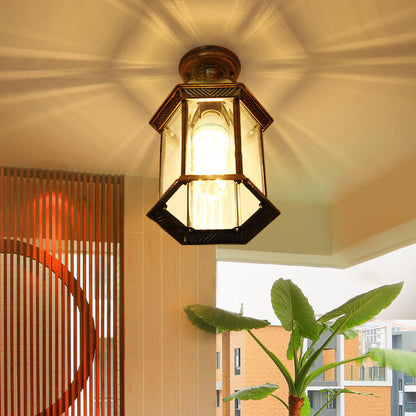 Floroux Outdoor Ceiling Light | Waterproof | Hexagonal Design | Semi-Recessed Mounting
