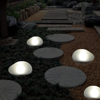 Floroux Solar LED Lampe d'extérieur | Verre sablé au design de galets | Éclairage de jardin durable